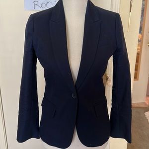 Jcrew Factory Fitted Navy Blue Blazer